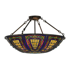 24 Inch W Fleur-De-Lis Semi-Flush Mount - 826130