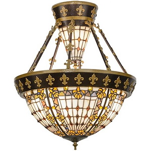 Fleur-de-lis - 4 Light Semi-Flush Mount-22.5 Inches Tall and 19 Inches Wide - 1352509