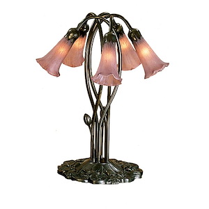 Cranberry Pond Lily - 5 Light Accent Lamp - 74808
