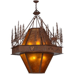 Moose at Dusk - 8 Light Pendant-64 Inches Tall and 49 Inches Wide - 1352551