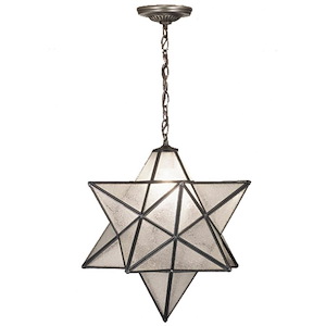 24 Inch W Moravian Star Clear Seeded Pendant