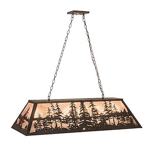 Tall Pines - 6 Light Oblong Pendant-22 Inches Tall and 17 Inches Wide - 1352766