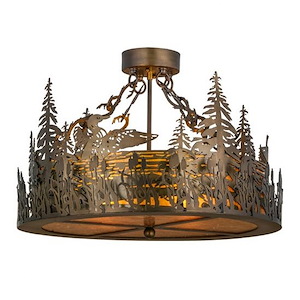 Loon - 4 Light Semi-Flush Mount-16 Inches Tall and 22 Inches Wide - 1352885