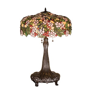 Tiffany Cherry Blossom - 31 Inch 3 Light Table Lamp