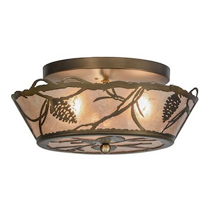 Whispering Pines - 3 Light Flush Mount-7.5 Inches Tall and 16.5 Inches Wide - 1352897