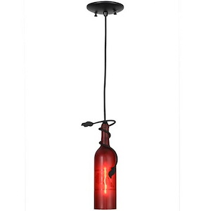 Tuscan Vineyard - 1 Light Wine Bottle Mini Pendant-14 Inches Tall and 5 Inches Wide - 1352901