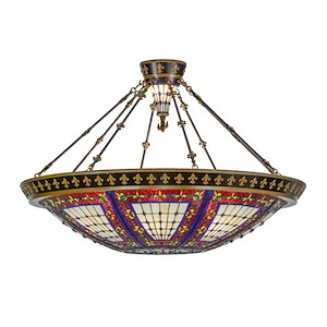 Fleur-de-lis - 8 Light Semi-Flush Mount-30 Inches Tall and 45 Inches Wide - 1352905