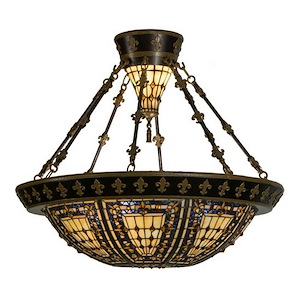Fleur-de-lis - 4 Light Semi-Flush Mount-24 Inches Tall and 28.5 Inches Wide - 1352922