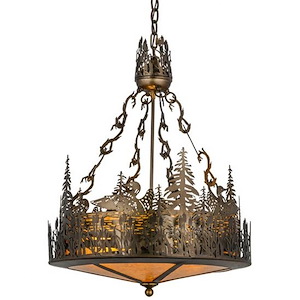 Loon - 4 Light Inverted Pendant-32 Inches Tall and 22 Inches Wide - 1352970