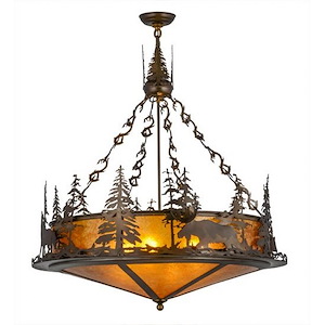 Wildlife at Dusk - 4 Light Inverted Pendant-40 Inches Tall and 34 Inches Wide - 1352998