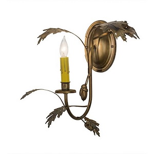 Oak Leaf & Acorn - 1 Light Wall Sconce-15 Inches Tall and 11 Inches Wide - 1352999