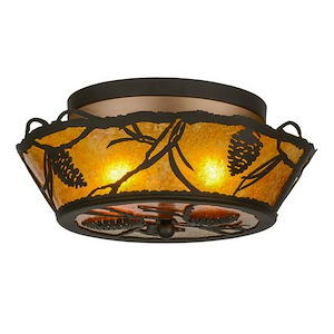 Whispering Pines - 2 Light Flush Mount-7.5 Inches Tall and 16 Inches Wide - 1353020