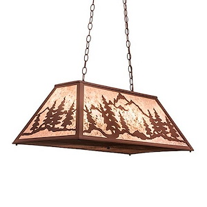 Mountain Range - 6 Light Oblong Pendant-18 Inches Tall and 17 Inches Wide - 1353041