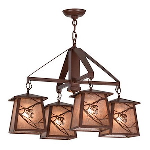 Whispering Pines - 4 Light Chandelier-25 Inches Tall and 28 Inches Wide - 1353054