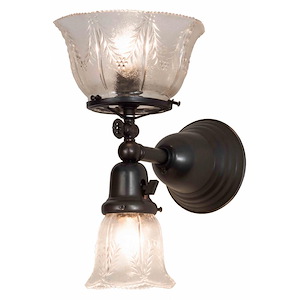 8 Inch Wide Revival Gas &amp; Electric 2 Light Wall Sconce