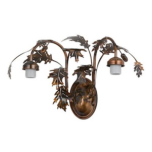 Oak Leaf & Acorn - 2 Light Wall Sconce Hardware-11 Inches Tall and 20 Inches Wide - 1353197