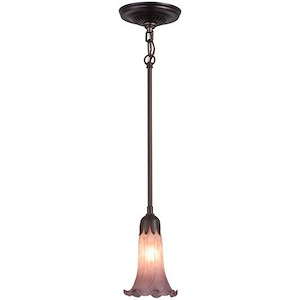 5 Inch W Lavender Pond Lily Mini Pendant - 827103