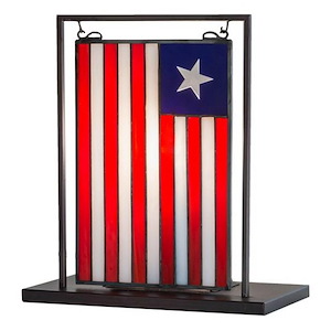 Liberian Flag - 1 Light Lighted Tabletop Window-10.5 Inches Tall and 9.5 Inches Wide