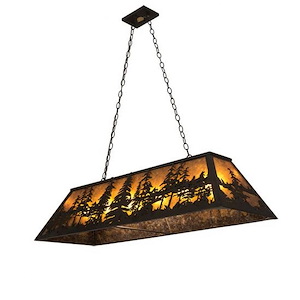 Tall Pines - 6 Light Oblong Pendant-22 Inches Tall and 17 Inches Wide - 1353269