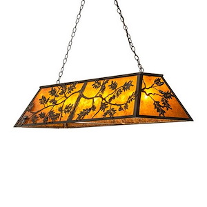Oak Leaf & Acorn - 9 Light Oblong Pendant-24 Inches Tall and 17 Inches Wide - 1353323