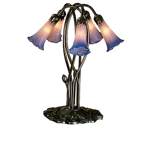 Pink/Blue Pond Lily - 5 Light Accent Lamp