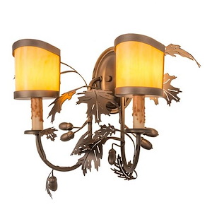 Oak Leaf & Acorn - 2 Light Wall Sconce-16 Inches Tall and 18 Inches Wide - 1353341