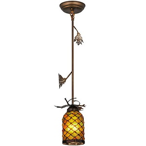 Oak Leaf - 1 Light Mini Pendant-27 Inches Tall and 7 Inches Wide - 1353394
