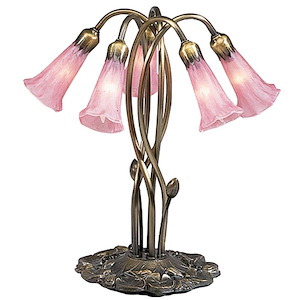Pink Pond Lily - 5 Light Accent Lamp - 74829