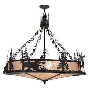 Wildlife at Dusk - 6 Light Inverted Pendant-36 Inches Tall and 40 Inches Wide - 1353419