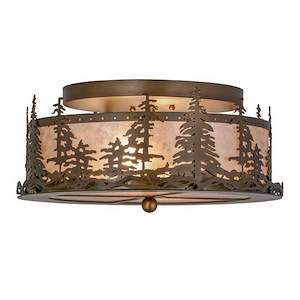 Tall Pines - 2 Light Flush Mount-7 Inches Tall and 16 Inches Wide - 1353498