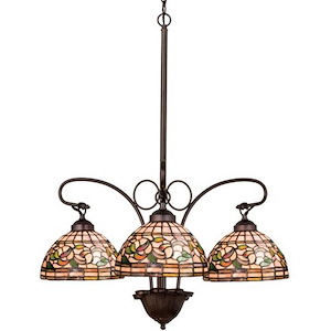 Tiffany Turning Leaf - 3 Light Chandelier - 74836