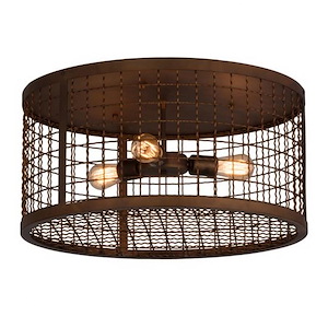 Paloma Golpe - 3 Light Flush Mount-12 Inches Tall and 24 Inches Wide - 1353855