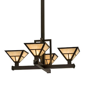 T Mission - 4 Light Square Inverted Pendant-84 Inches Tall and 42 Inches Wide - 1353896