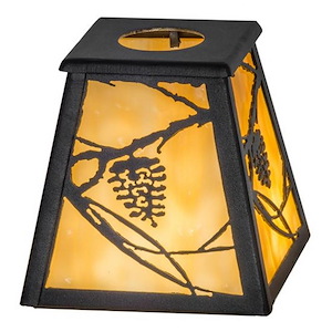Whispering Pines - Square Glass Shade-5 Inches Tall and 7 Inches Wide - 1353935