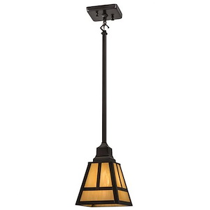 T Mission - 1 Light Square Mini Pendant-28 Inches Tall and 9 Inches Wide - 1353955