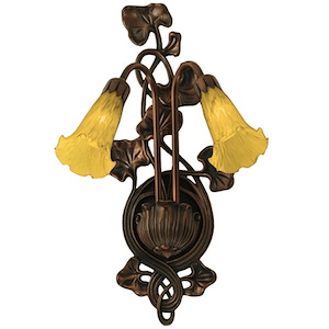 Amber Pond Lily - 2 Light Wall Sconce