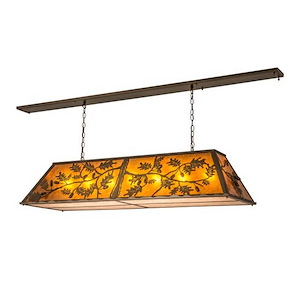 Oak Leaf & Acorn - 9 Light Oblong Pendant-16 Inches Tall and 17.25 Inches Wide - 1353994