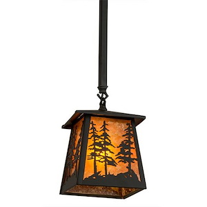 Tall Pines - 1 Light Square Pendant-48 Inches Tall and 10 Inches Wide - 1354001