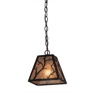 Branches - 1 Light Square Pendant-13 Inches Tall and 11 Inches Wide - 1354009