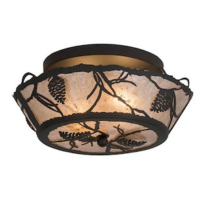 Whispering Pines - 2 Light Flush Mount-9 Inches Tall and 16.5 Inches Wide - 1354041