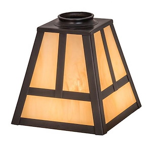 T Mission - Square Glass Shade-6.5 Inches Tall and 8.5 Inches Wide - 1354176