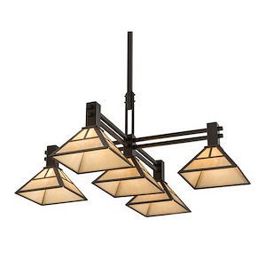 T Mission - 5 Light Island Pendant-60 Inches Tall and 48 Inches Wide - 1354213