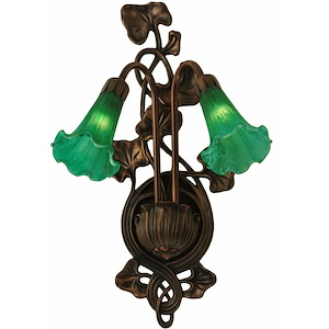 Green Pond Lily - 2 Light Wall Sconce