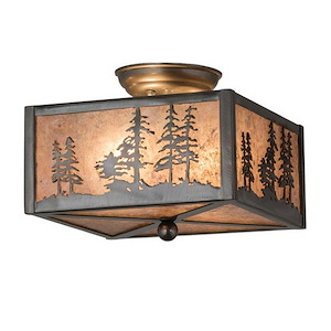 Tall Pines - 2 Light Square Flush Mount-8 Inches Tall and 14.5 Inches Wide - 1354375