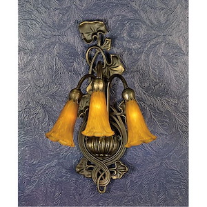 Amber Pond Lily - 3 Light Wall Sconce - 74849