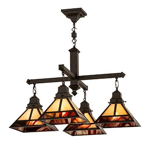 T Mission - 4 Light Square Chandelier-28 Inches Tall and 42.5 Inches Wide - 1354492