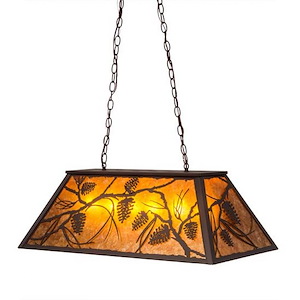 Whispering Pines - 6 Light Oblong Pendant-18 Inches Tall and 17 Inches Wide - 1354547