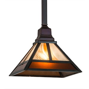 T Mission - 1 Light Square Pendant-36 Inches Tall and 13.25 Inches Wide - 1354561