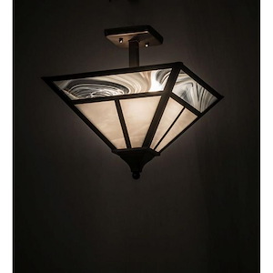 T Mission - 2 Light Square Semi-Flush Mount-14 Inches Tall and 18.75 Inches Wide - 1354566