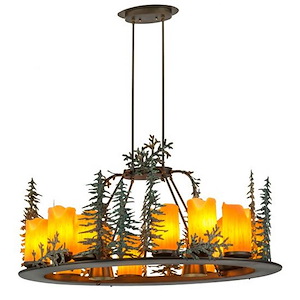 Tall Pines - 12 Light Oblong Chandelier -43 Inches Tall and 27 Inches Wide - 1354631